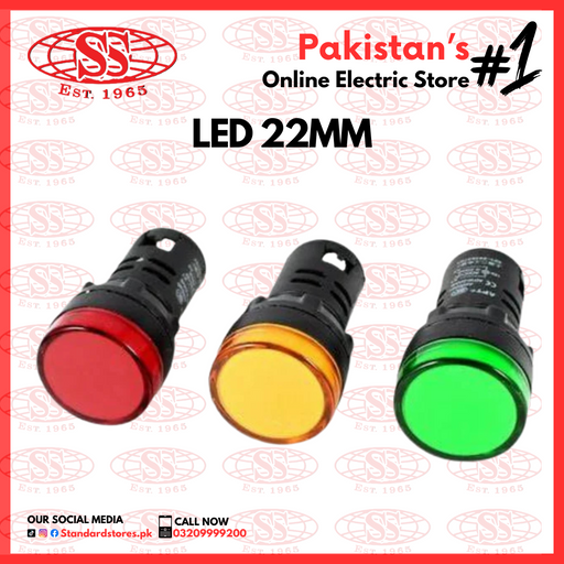 LED Indicator 22mm, standard stores, standard electric co.