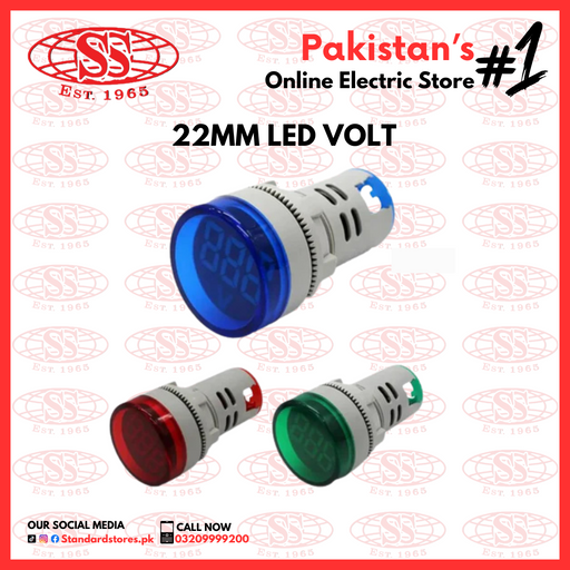 LED Indicator Round 22mm DC Volt, standard stores, standard electric co.