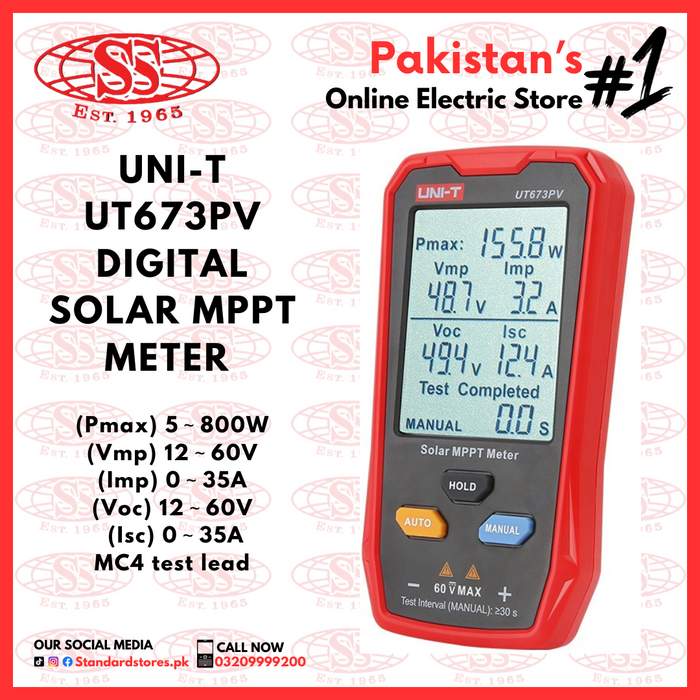 UNI-T Solar MPPT UT673PV Meetinstrument UNI-T Solar MPPT UT673PV Meetinstrument