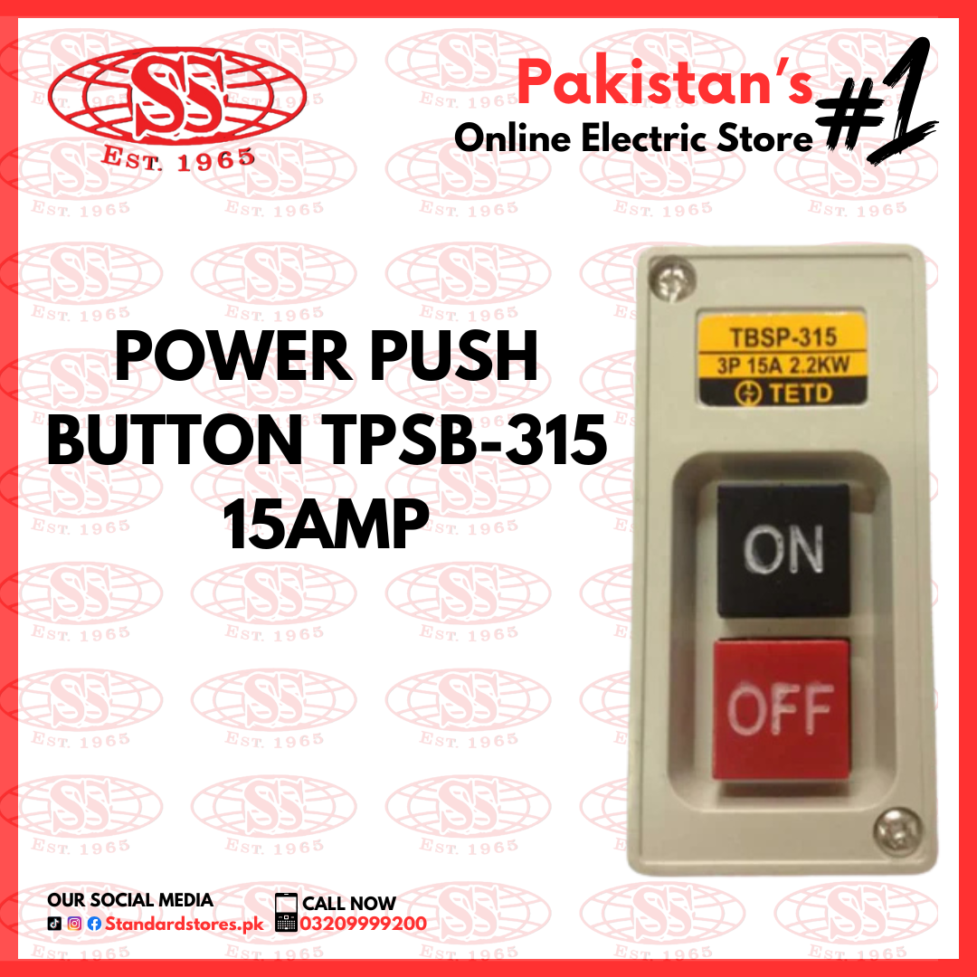 Power Push Button TPSB-330 30A / TPSB-315 15A — Standard Electric Co.