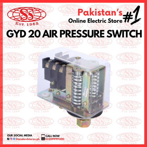 Pressure Switch for Air Compressor 3 Phase GYD-20, standard stores, standard electric co.