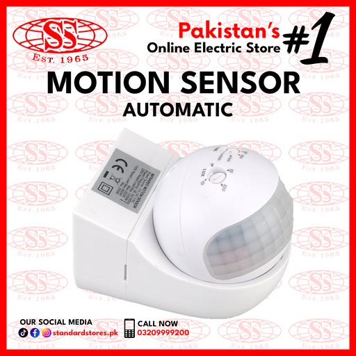 SIC Infrared PIR Sensor Human Motion Automatic Detector Adjustable Auto On/Off Light Switch AC85-265V 180 Degrees Rotating Indoor Outdoor Timer Light Switch for Home Offices Factory Warehouse Shops for Security Electricity saving, standard stores, standard electric co. 