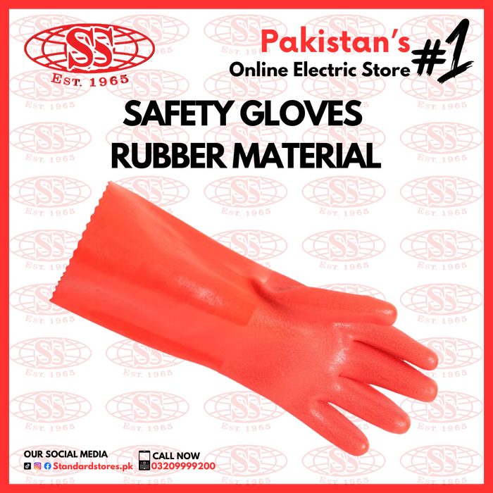 Safety Gloves  Rubber Material, standard stores, standard electric co.