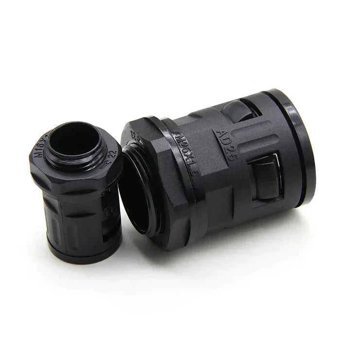 Conduit Pvc Pipe Gland for Joining Corrugated Pipes Nylon Joint AD10 AD13 AD15.8 AD18.5 AD21.2 AD25 AD28.5 AD34.5 PP Bellows End Fittings Pipe Connectors