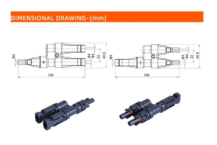 MC4 2 IN 1 Y Branch Connector 1000V DC