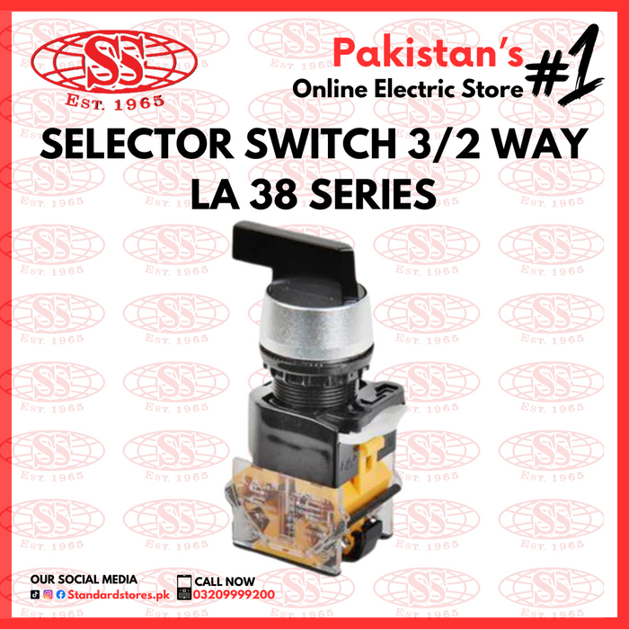 Selector Switch 3Way/2Way LA 38, standard stores, standard electric co.