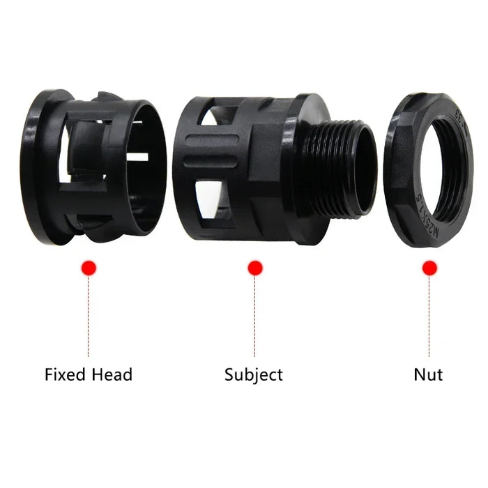 Conduit Pvc Pipe Gland for Joining Corrugated Pipes Nylon Joint AD10 AD13 AD15.8 AD18.5 AD21.2 AD25 AD28.5 AD34.5 PP Bellows End Fittings Pipe Connectors