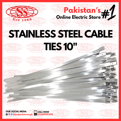 Stainless Steel Cable Ties 10", standard stores, standard electric co.