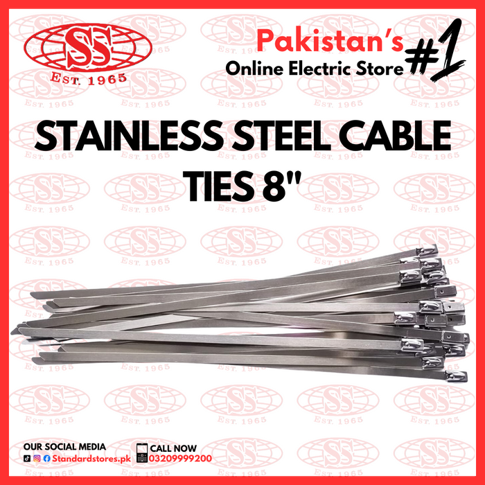 Stainless Steel Cable Ties 8", standard stores, standard electric co.