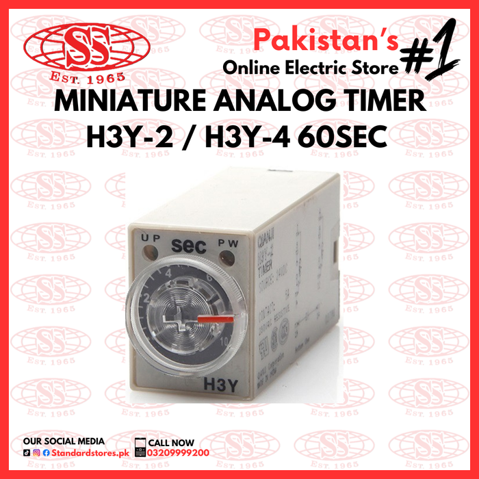 ANALOG MINIATURE TIMER OMRON H3Y-2 / H3Y-4 60SEC