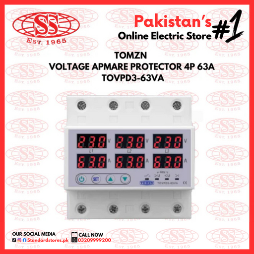 TOMZN 4P 63A Voltage Ampere Protector TOVPD3-63VA, standard stores, standard electric co.