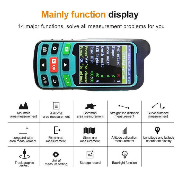 GPS/Plough Land Meter 8042 - Handheld G-P-S Area Meter Tester