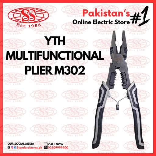 YTH M302 8” Plire Multi-Functional Stripping Cutter Pliers, standard electric, standard electric co