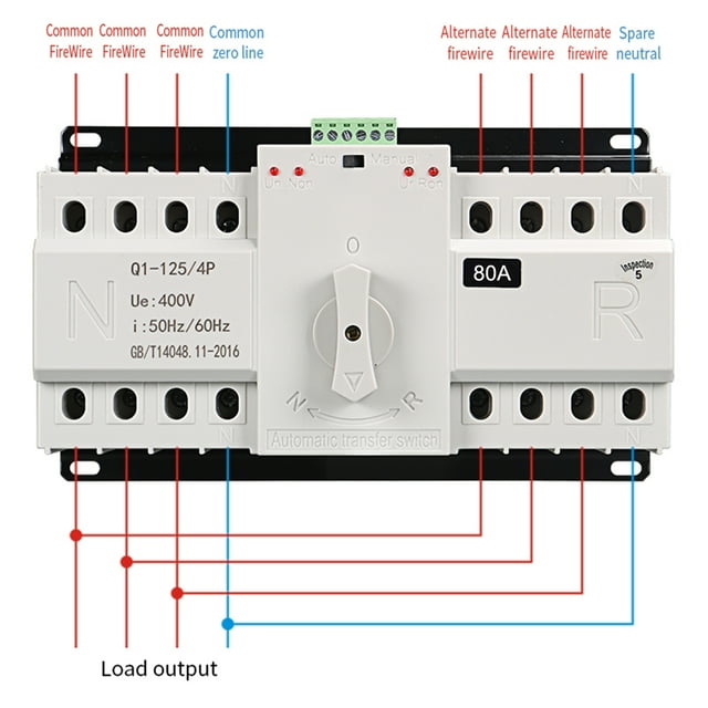 Changeover ATS 4p 63amp 125a tomzn standard automatic transfer switch electric standard stores