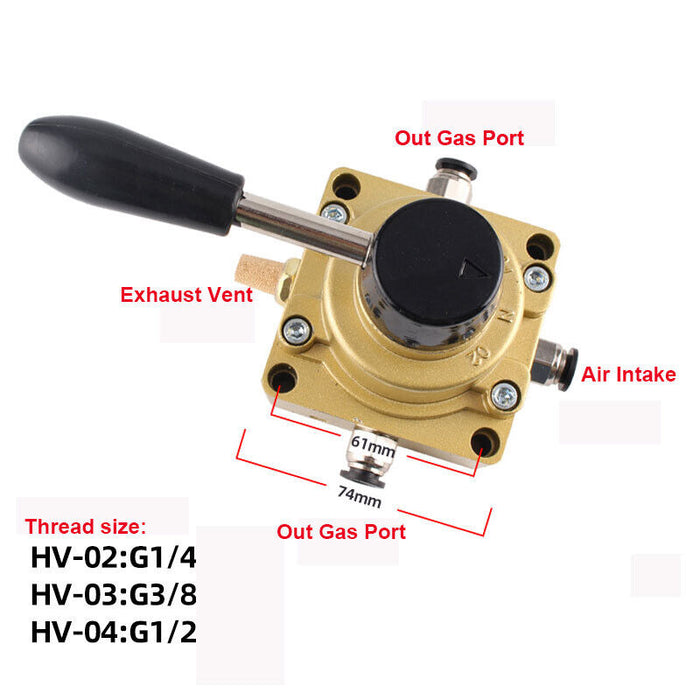 PNEUMATIC Rotary Lever Hand Valve (NPT Air Flow Control 3 Position 4 Way) RIH