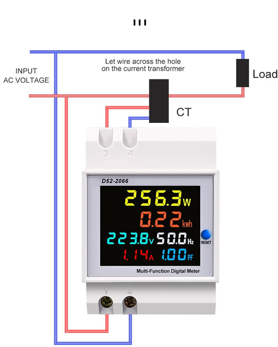 Digital Din Rail 6 IN 1 AC Multi Indicator