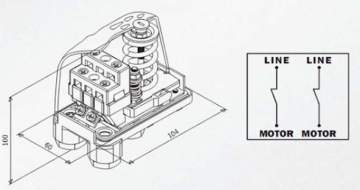 Pressure Switch 16AMP ITALTECNICA Italy for Single Impeller Water Pump