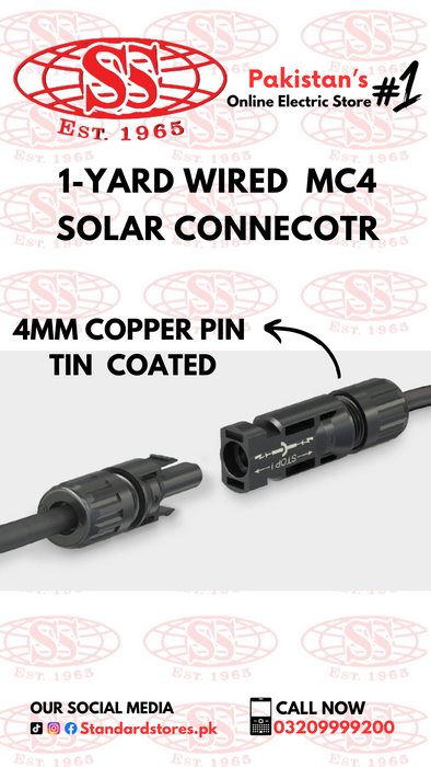 MC4 Connector 1500V w/ 1yd Copper Wire